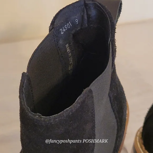 new!ANTHROPOLOGIE suede leather stacked heel traction sole chelsea made in Spain - Picture 7 of 17